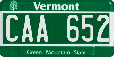 VT license plate CAA652