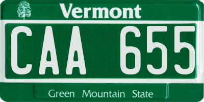 VT license plate CAA655