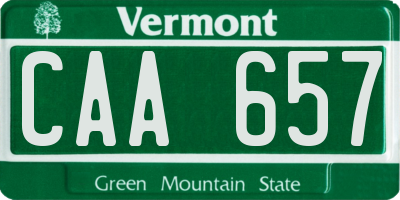VT license plate CAA657