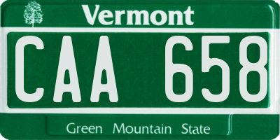 VT license plate CAA658