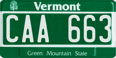 VT license plate CAA663