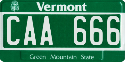 VT license plate CAA666