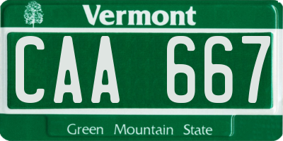 VT license plate CAA667