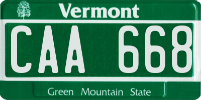 VT license plate CAA668