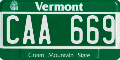 VT license plate CAA669