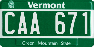 VT license plate CAA671