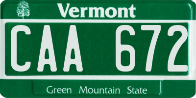 VT license plate CAA672