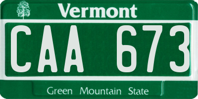 VT license plate CAA673