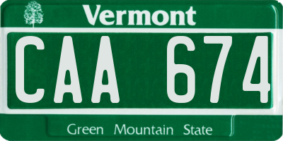 VT license plate CAA674