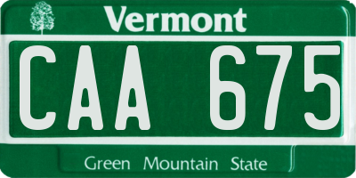 VT license plate CAA675
