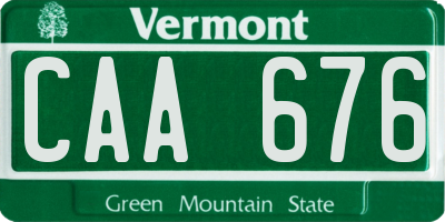 VT license plate CAA676