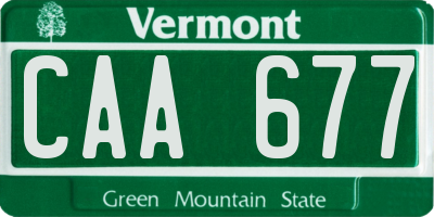 VT license plate CAA677