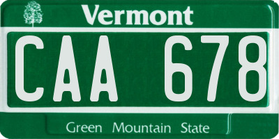 VT license plate CAA678