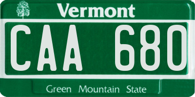 VT license plate CAA680