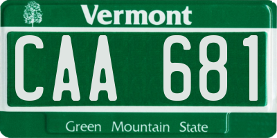 VT license plate CAA681