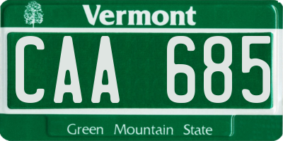 VT license plate CAA685