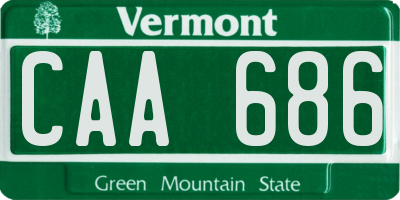 VT license plate CAA686