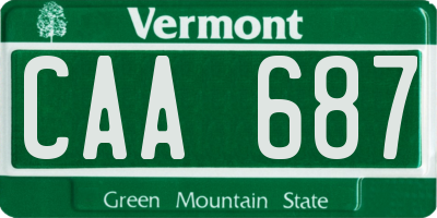 VT license plate CAA687