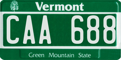 VT license plate CAA688