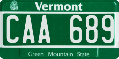 VT license plate CAA689