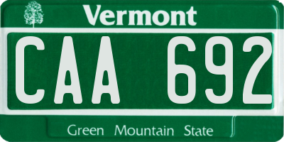 VT license plate CAA692