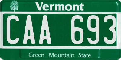 VT license plate CAA693