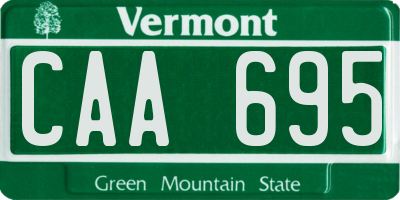 VT license plate CAA695