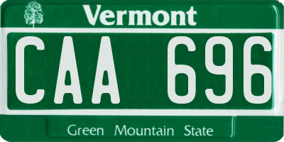 VT license plate CAA696