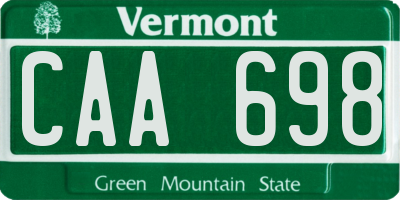 VT license plate CAA698