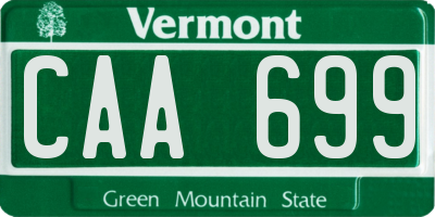 VT license plate CAA699