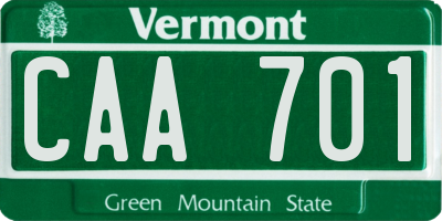 VT license plate CAA701