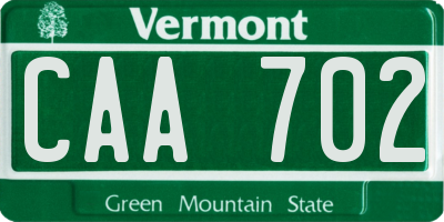 VT license plate CAA702
