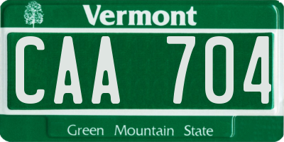 VT license plate CAA704