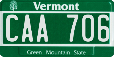 VT license plate CAA706