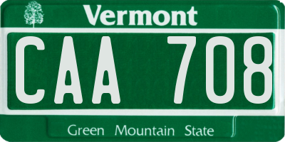 VT license plate CAA708