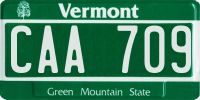 VT license plate CAA709