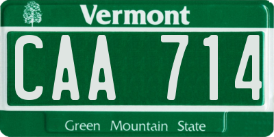 VT license plate CAA714