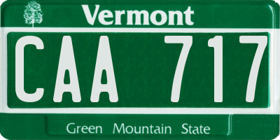 VT license plate CAA717