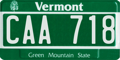 VT license plate CAA718