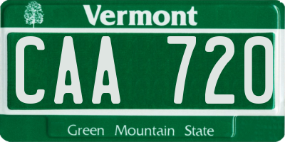 VT license plate CAA720