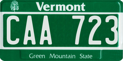 VT license plate CAA723