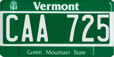VT license plate CAA725
