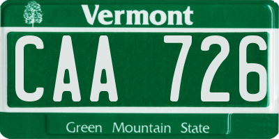VT license plate CAA726