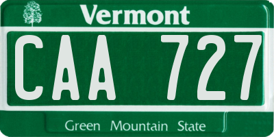 VT license plate CAA727