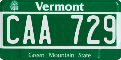 VT license plate CAA729