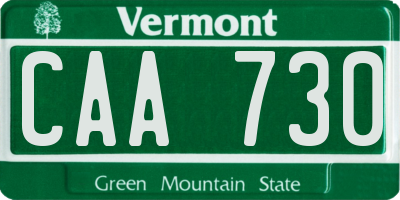 VT license plate CAA730