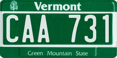 VT license plate CAA731