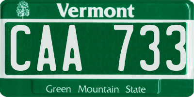 VT license plate CAA733