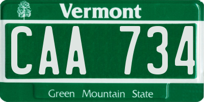 VT license plate CAA734