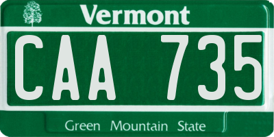 VT license plate CAA735